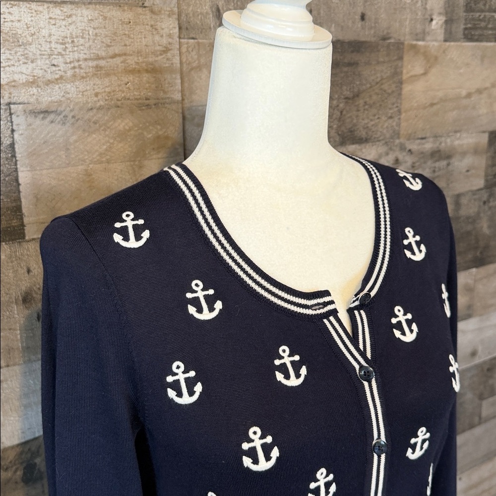 Talbots Nautical Cardigan with anchors Size XS - Picture 5 of 16